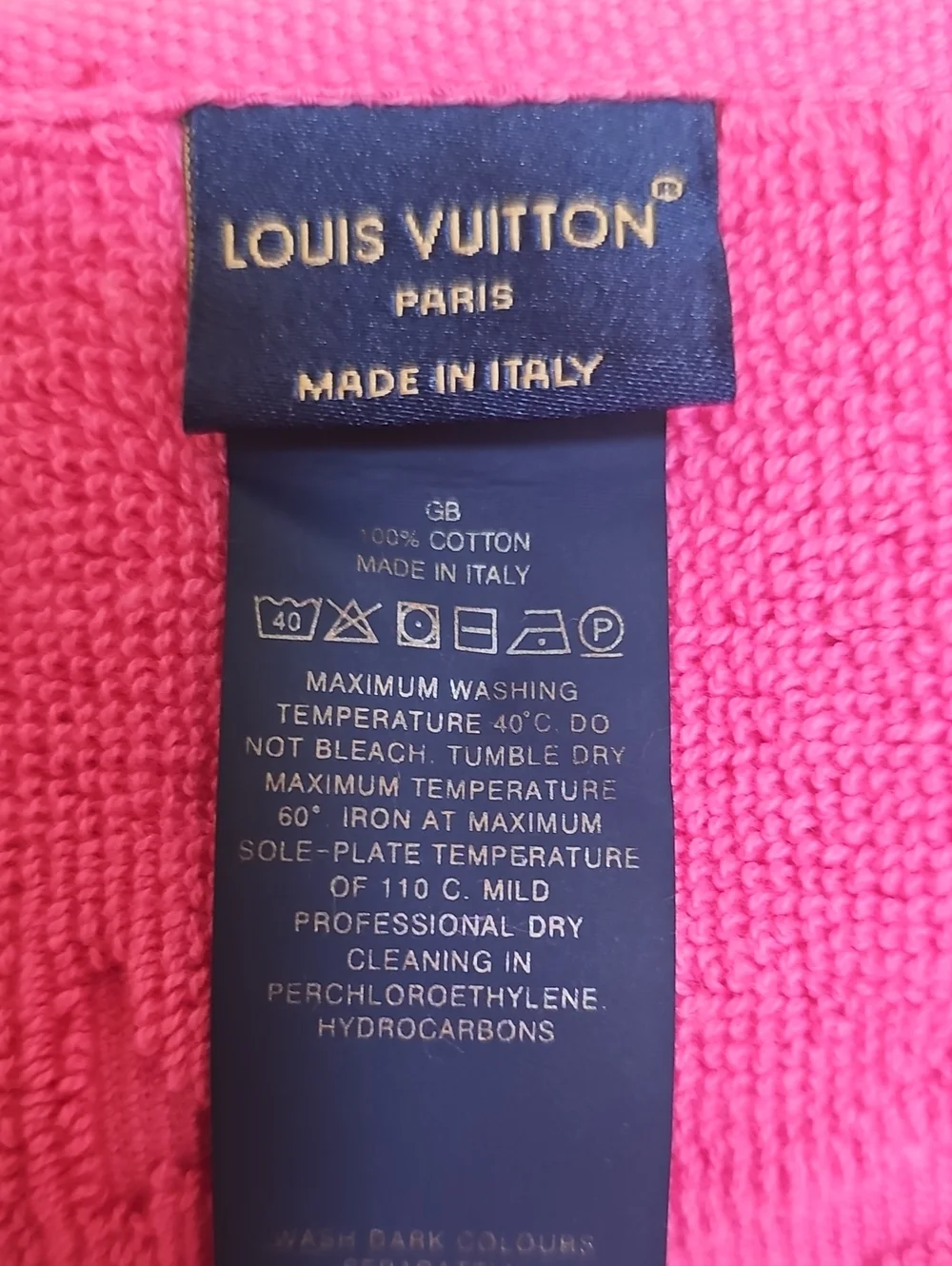 New Louis Vuitton towel pink